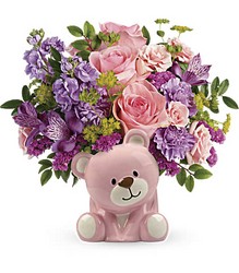 Bundle of Love Bear - Pinks & Purples from Scott's House of Flowers in Lawton, OK